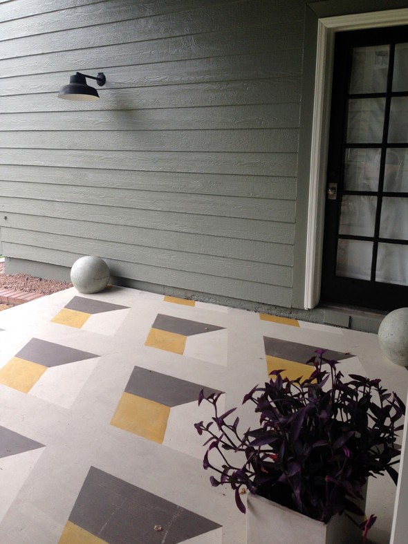 DIY Geometric Cube Painted Floor
