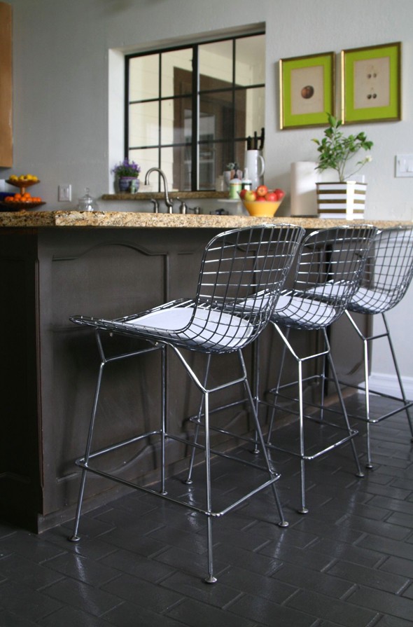 Black and Ivory Wire Stools