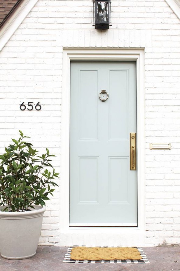 white-brick-sea-foam-green-door-cococozy-studiomcgee