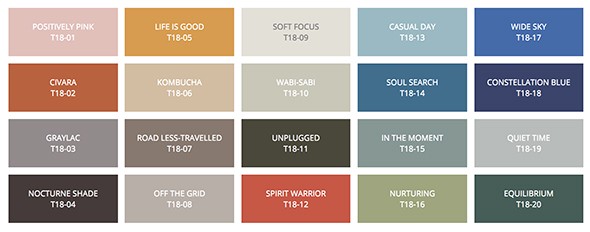 Behr 2018 Colors