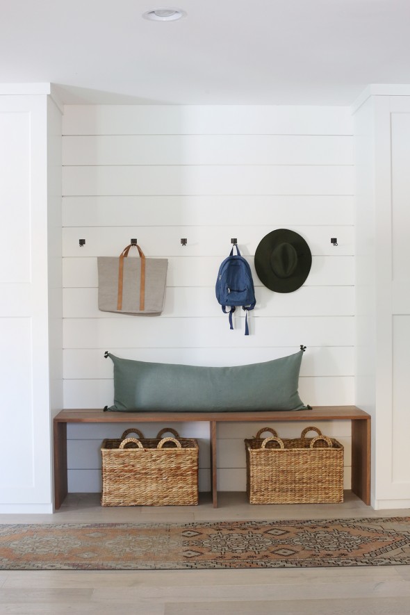 Our Functional Mudroom Reveal with Picture Frame Moulding - Marly Dice