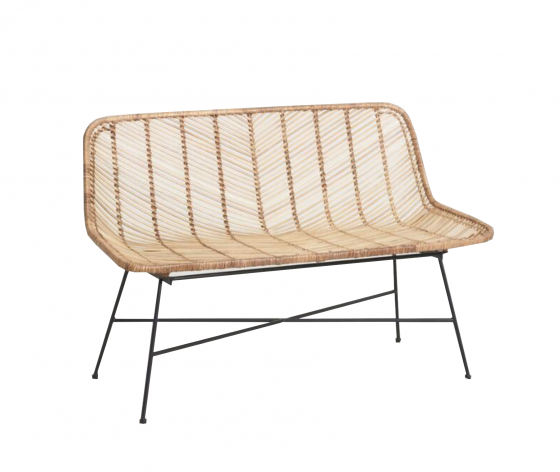 Natural Wicker Dining Bench
